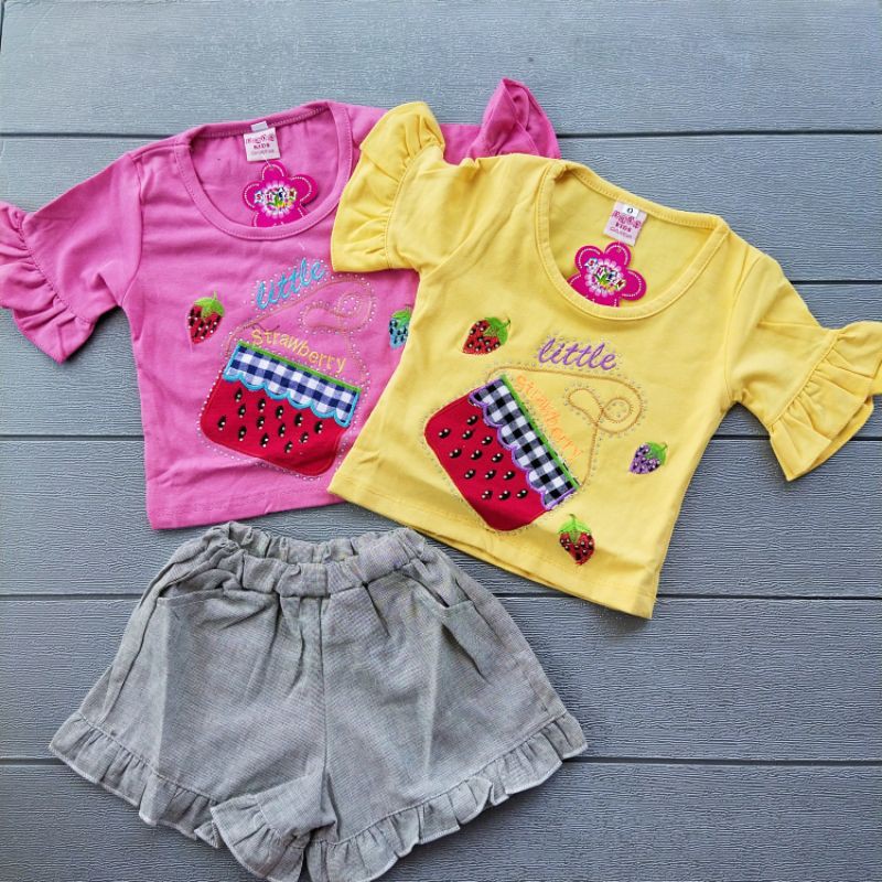 COD Setelan usia 6-12 bulan baju anak perempuan / girl / cewek / kado murah lucu