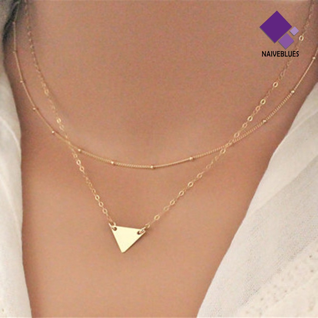 Kalung Multilayer Bentuk Segitiga Untuk Wanita