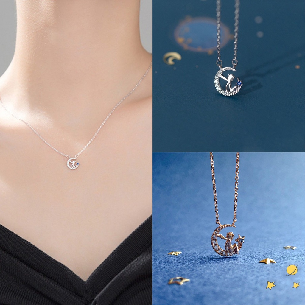 【COD Tangding】Star Moon Prince Joint Pendant Necklace Fashion Tide All-match Clavicle Chain Jewelry