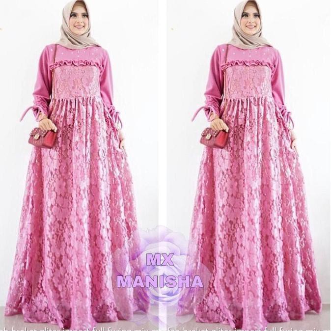 Maxy Manisha Dusty Gamis 0121 Siy Baju Gamis Wanita Terbaru Magnitudo2020