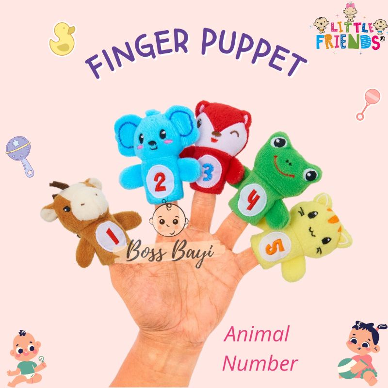 LITTLE FRIENDS Finger Puppet Animal / Mainan Boneka Jari Karakter Binatang Bayi Anak