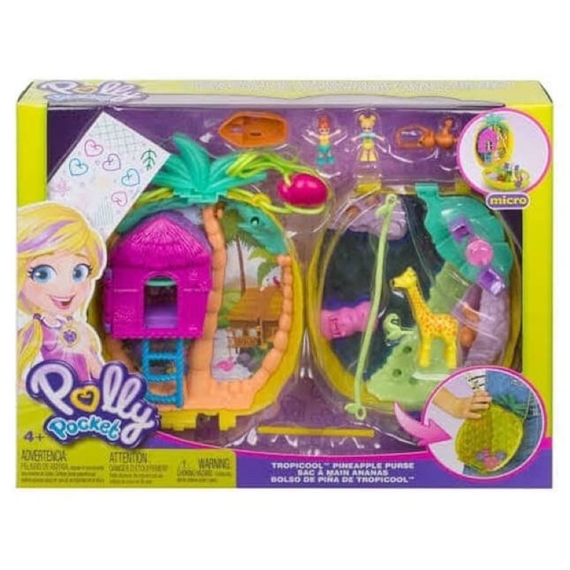 Polly Pocket Pineapple Purse Tropicool - Mainan Anak Polly Pocket Dompet Nanas - Polly pocket Tas