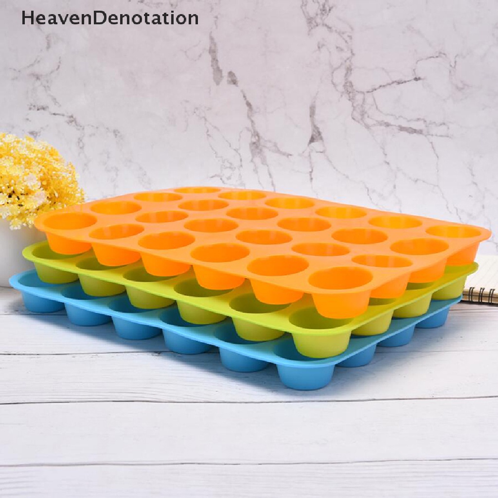 [HeavenDenotation] 24 Cavity Pan Tray Silicone Mini Cupcake Cookie Bakeware Baking Mold Muffin Cup