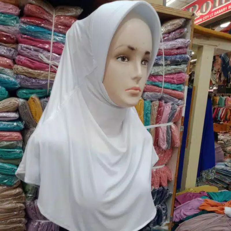 BERGO SNADA / BERGO GARIS PINGGIR / BERGO LAYANG / HiJAB INSTANT-Putih