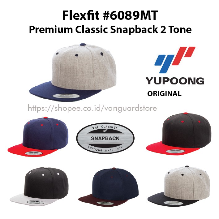 Topi Yupoong Flexfit Premium Classic Snapback 2-Tone 6089MT ORIGINAL