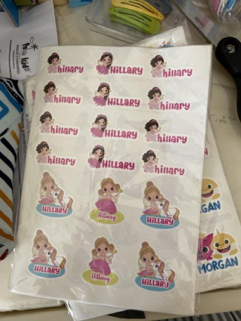 Stiker Nama Anak Sekolah Custom Lucu Unik Murah Kotak Bekal Botol Minum Aksesoris Tas Mainan