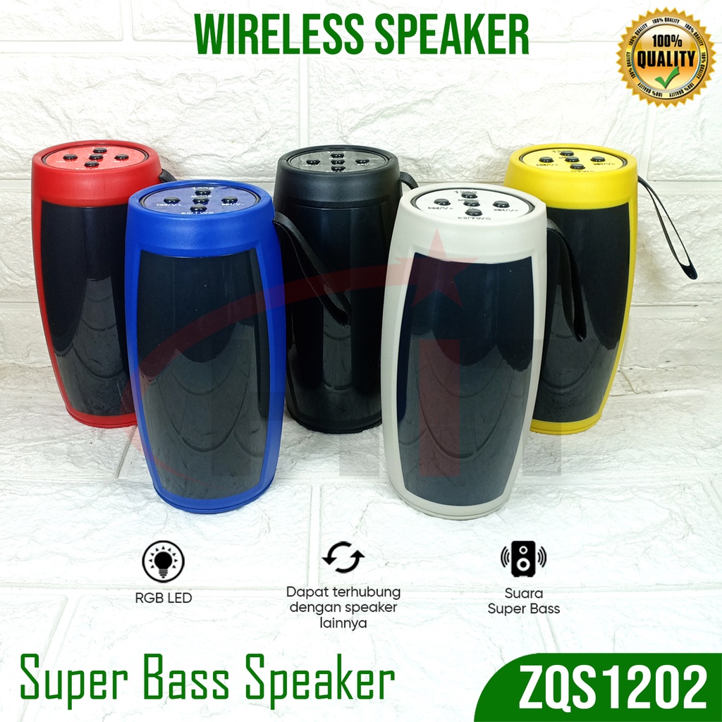 Speaker Portable ZQS1202 Wireless Super Bass with Led Light Function