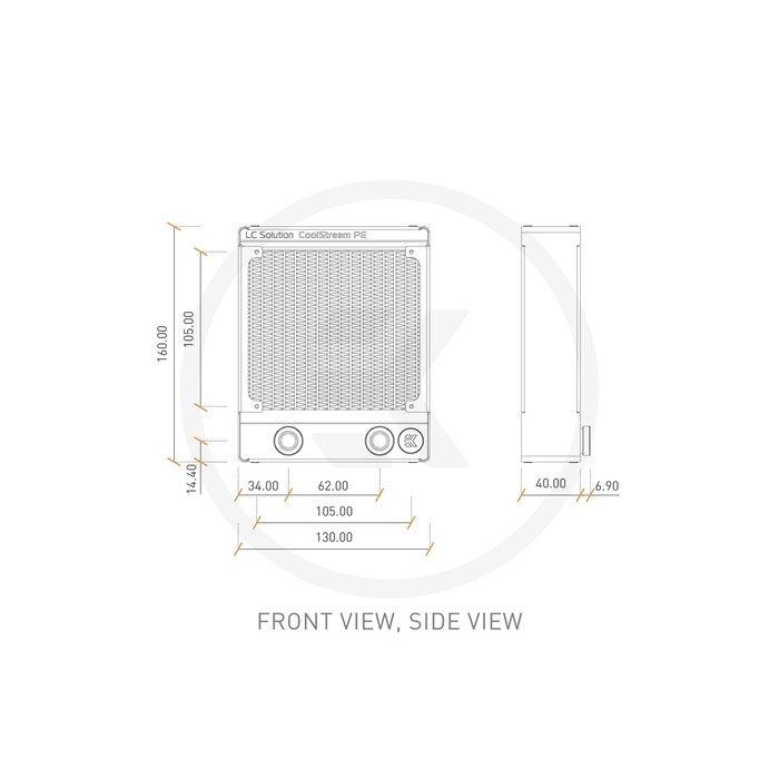 EKWB EK CoolStream PE 120 (Single) (Ketebalan 38mm)