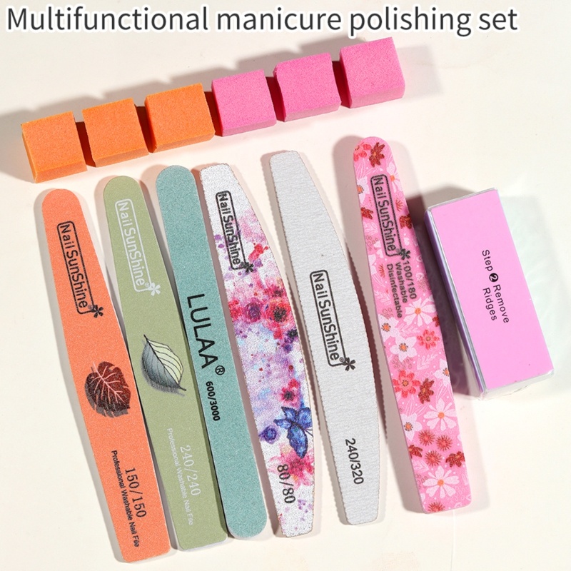 Zzz Set Kikir Kuku + Buffer + Gunting Kutikula Untuk Manicure / Nail Art / Salon