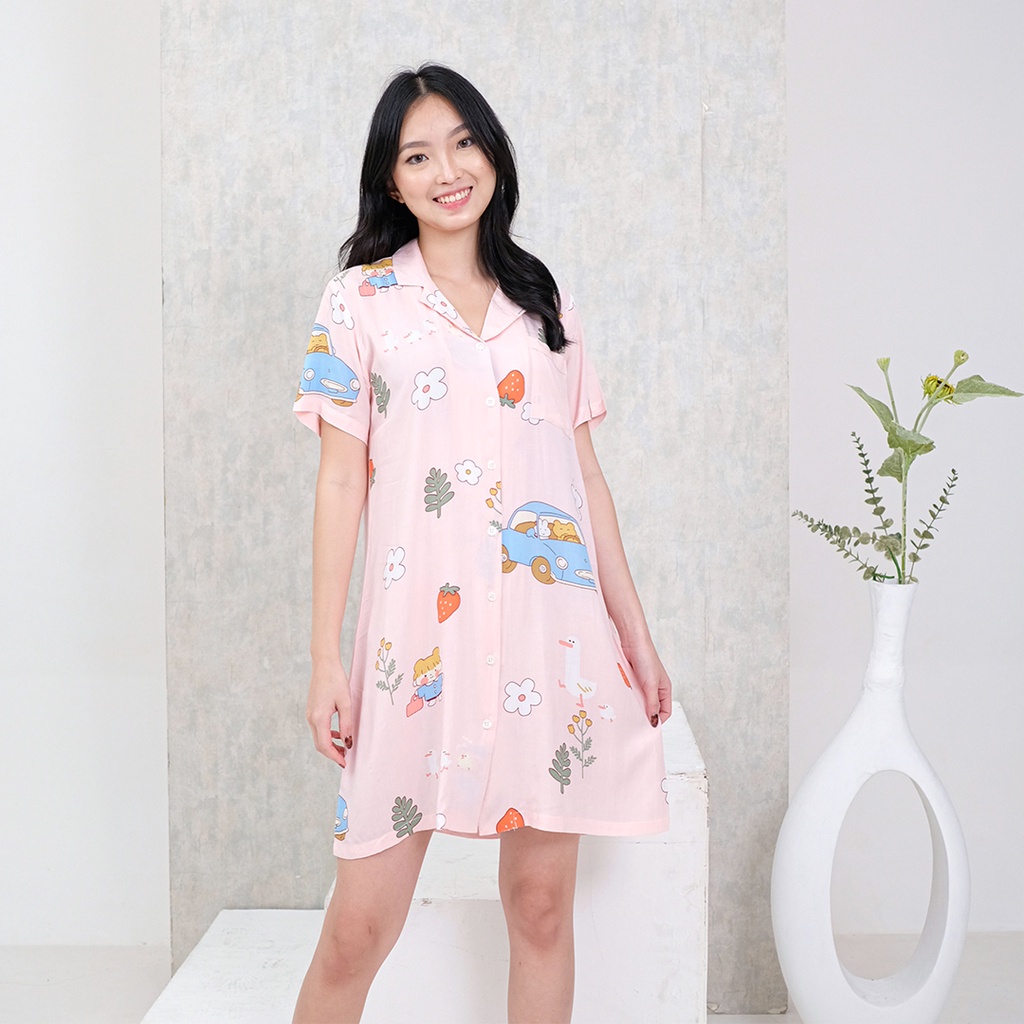 Cielyn - Betsy Pink Piyama Wanita Dewasa Set