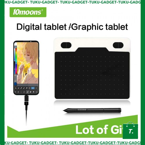 10Moons T503 Drawing Tablet 6 Inch With Stylus Pen Pentablet - TGIX869I5