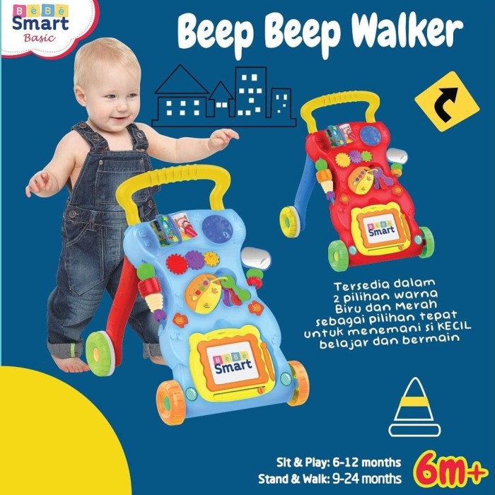 Bebe Smart Beep Beep Walker/alat bantu jalan bayi 6m+