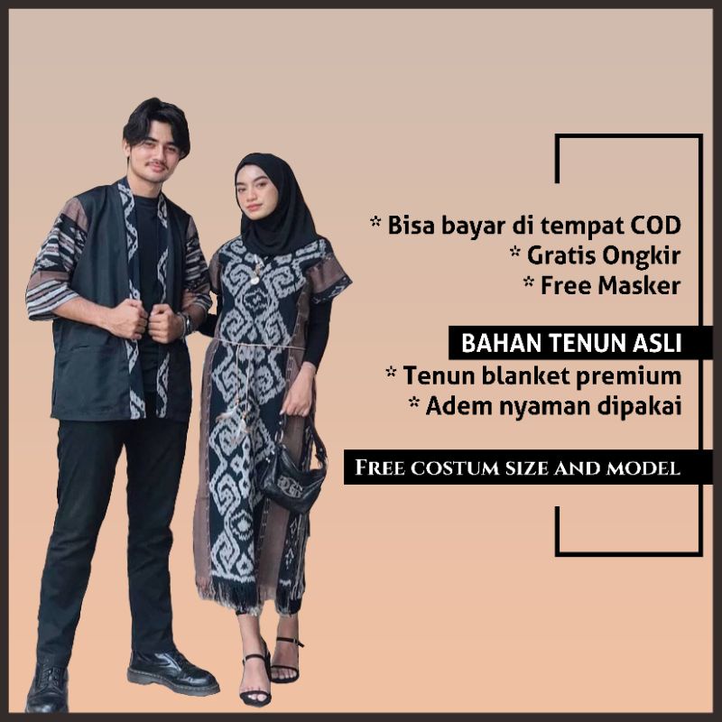 Baju tenun couple - baju etnik - baju couple - baju prewedding - baju couple tenun - set couple tenun