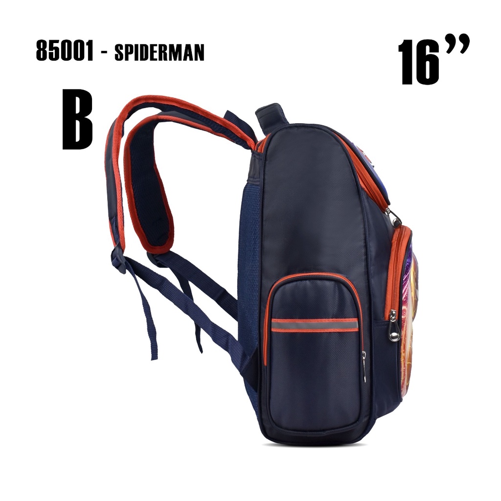 (RF) Tas Cartoon Spiderman 85001 16 Inch Tas Ransel Anak Tas Sekolah Tas Timbul Double Decker Import