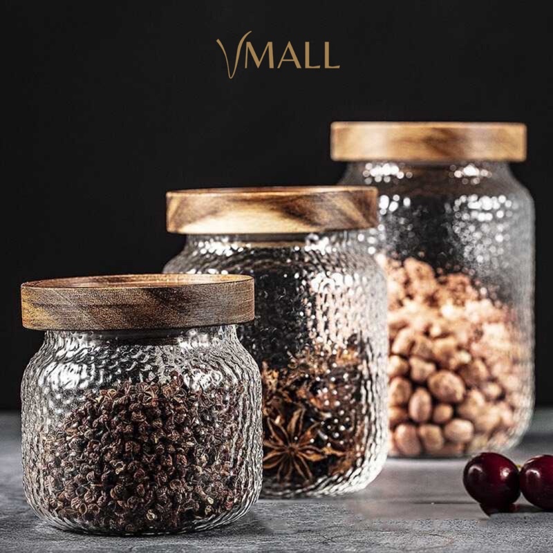 Toples Kaca Tutup Kayu Untuk Kue Kering