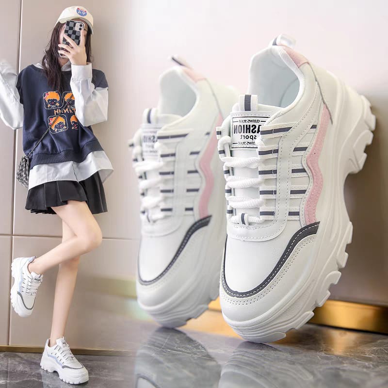 COD SD 1A06 Sepatu Sneakers Wanita Trend Korea Fashion Import-3