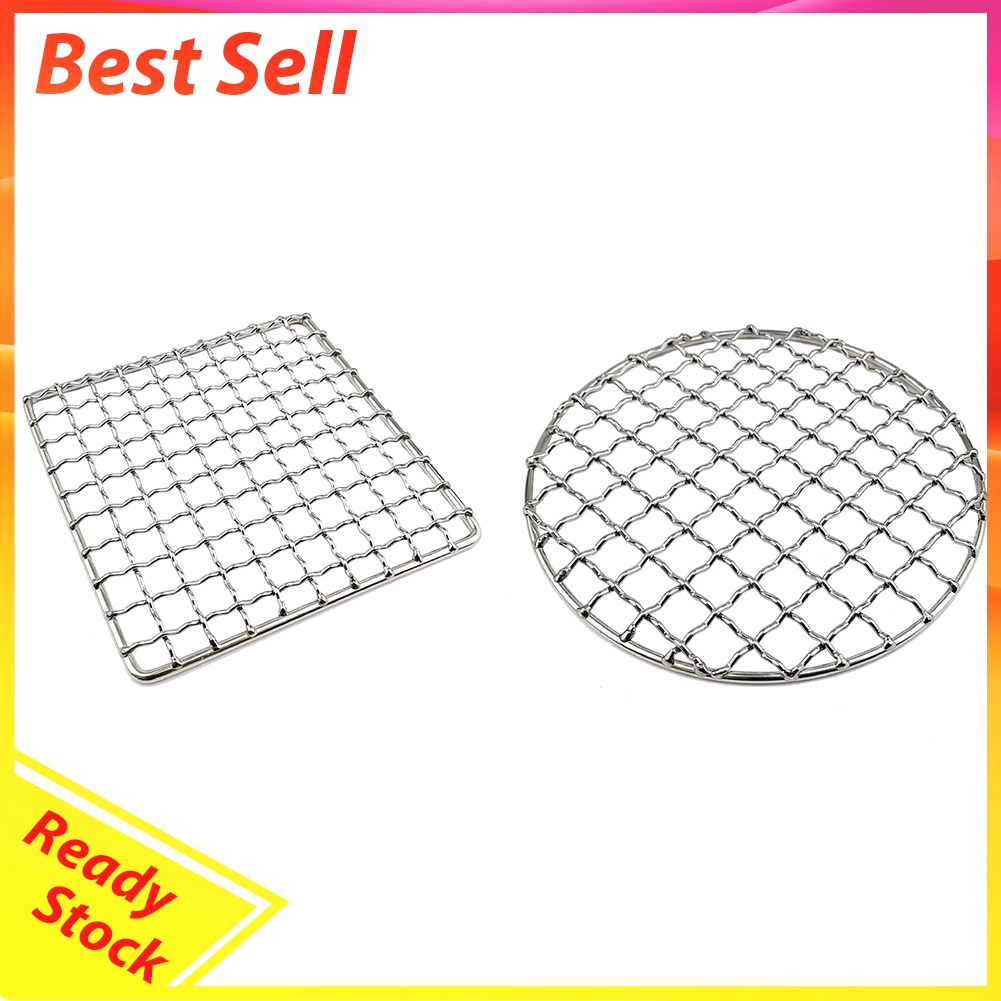 Stainless Steel Camping Grill Grate Mesh Grilling Net Fire BBQ Activities