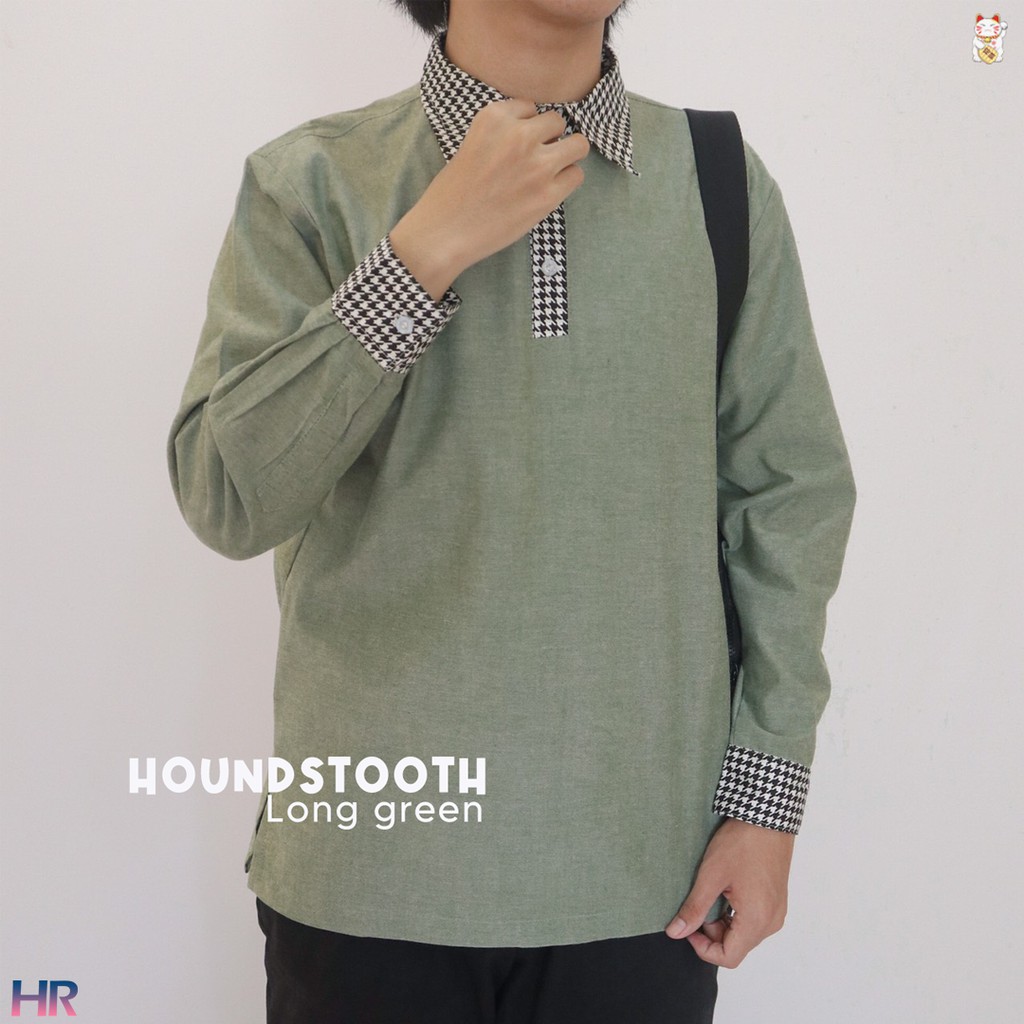 Kemeja Polo / Crop / Couple - Houndstooth shirt