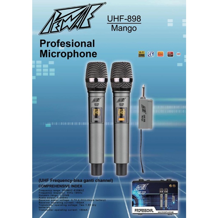 Mic Wireless Piwie UHF 898 - Microfon Profesional