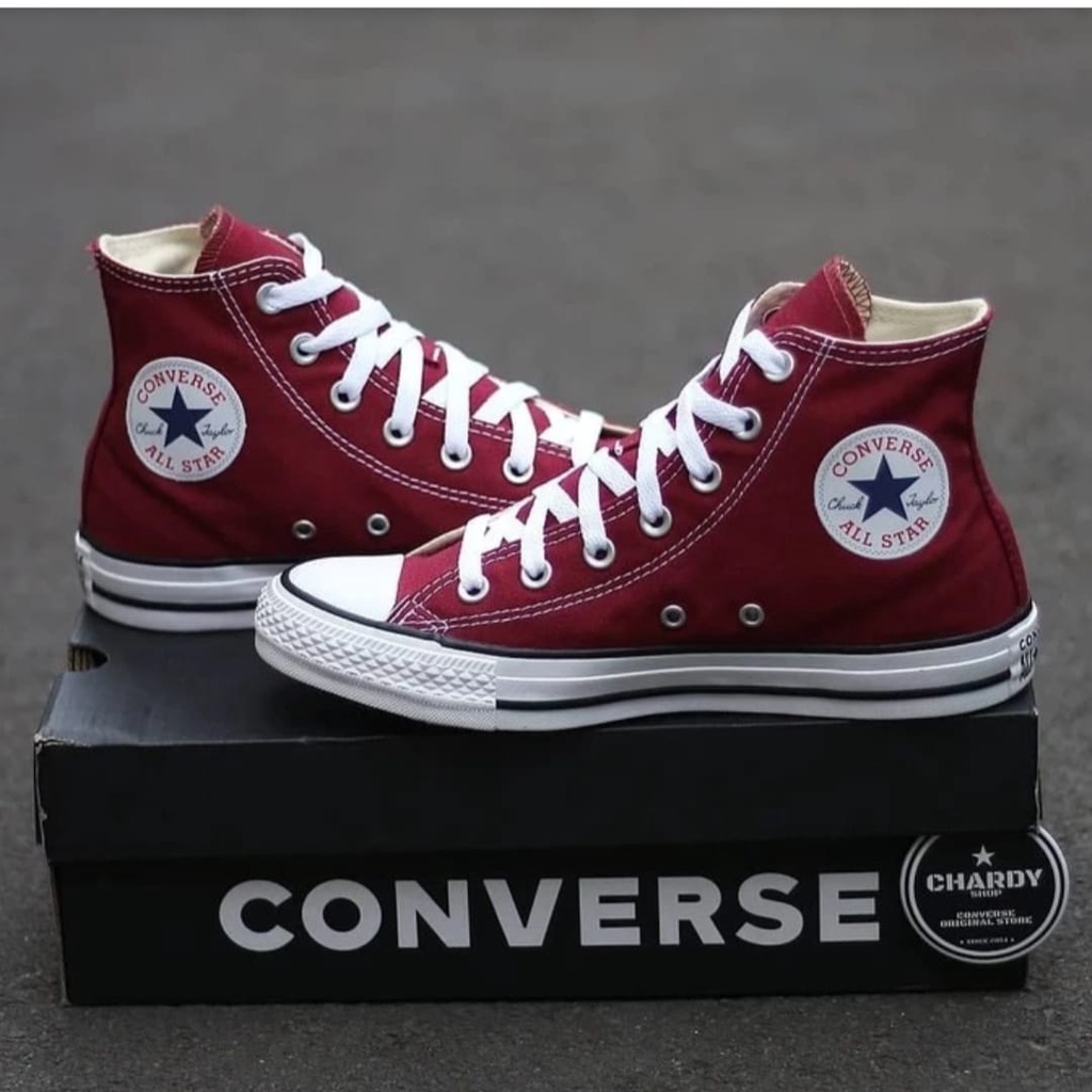 SEPATU SNEAKERS CASUAL PRIA WANITA CONVERSE_15 ALL STAR CLASSIC MAROON HIGHT TERMURAH