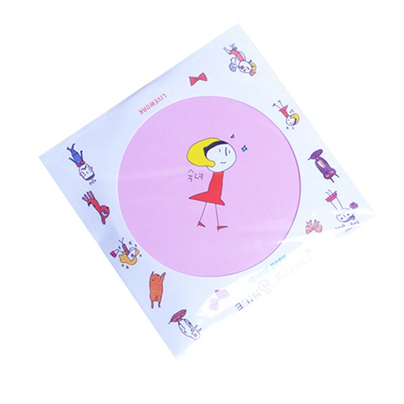 MARKAS HR210 Kaca Mini Cermin Bulat Motif Karakter Cermin Make Up Travelling Souvenir -8