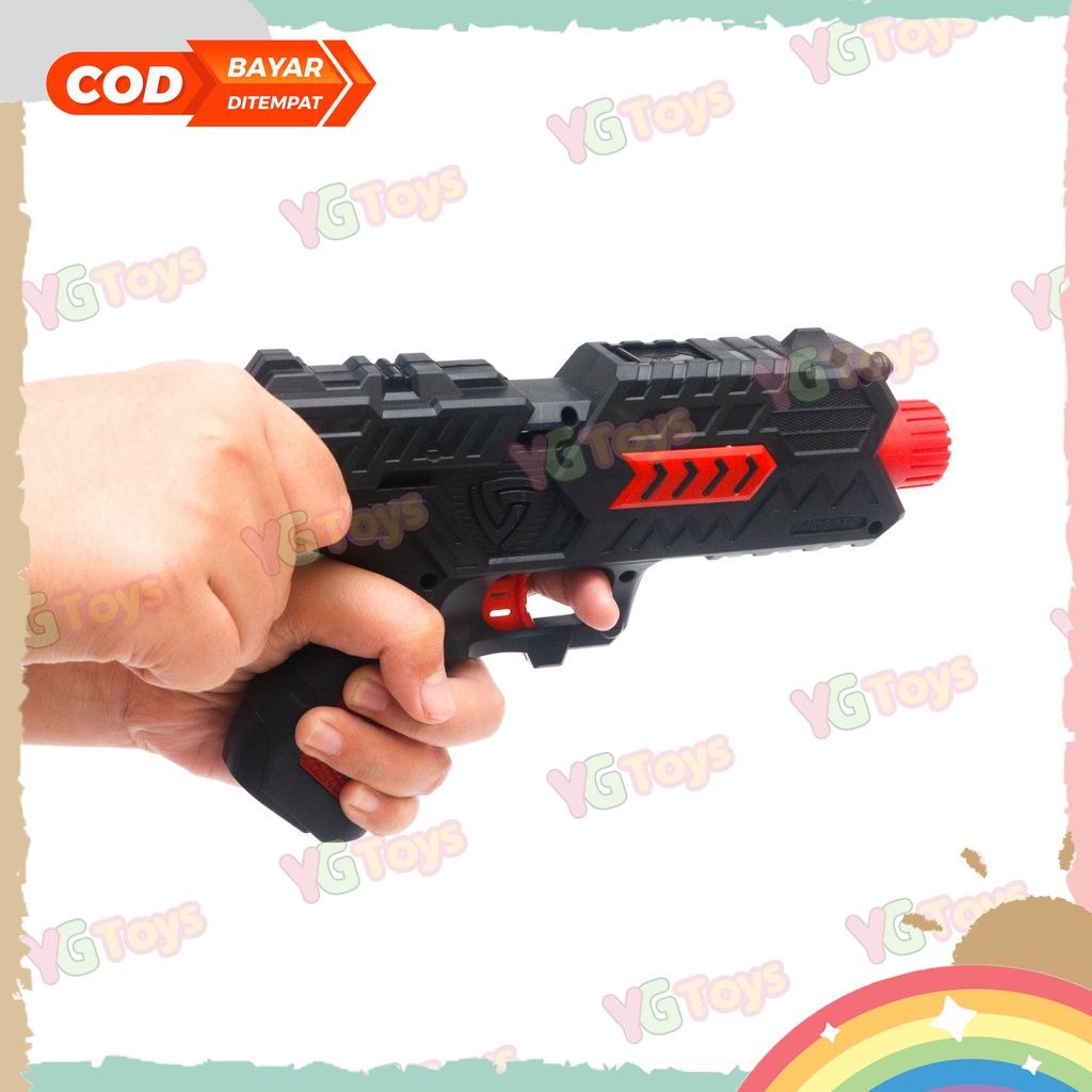 YGtoys Mainan Pistol Anak Peluru Busa Kokang Tembakan Anak Laki Laki Sniper Gun 2in1