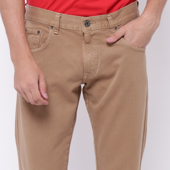 Edwin Celana Jeans Reguler Fit Pria Panjang Coklat Muda 506-72-Khaky - Cokelat Muda, 28 K5278