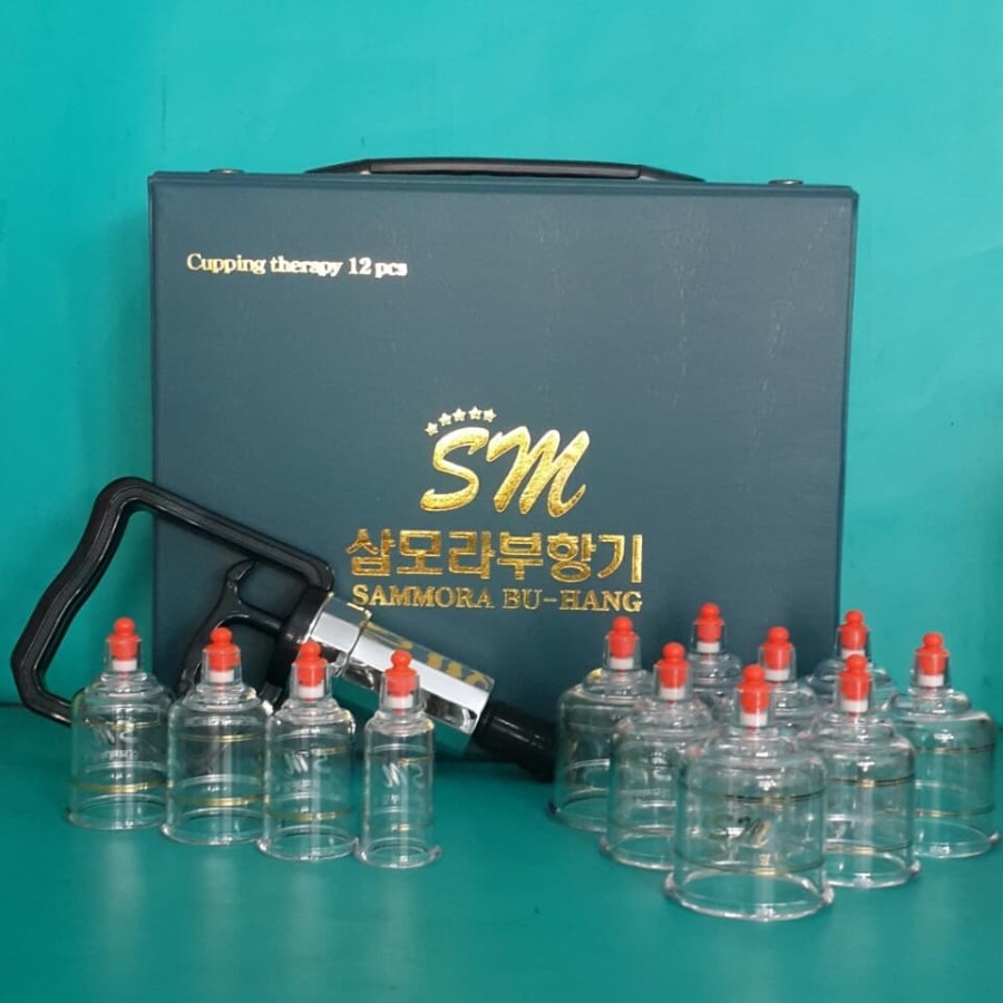 Alat Bekam Sammora 12 Biru / Kop Bekam Sammora BIRU isi 12 / Tas Biru