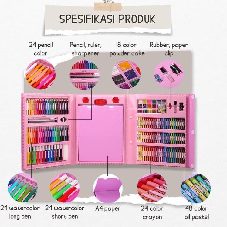 

[KODE YKTRP] Alat Lukis Set 208pcs Crayon Oil Paste Pensil Warna Pensil Warna Cair Anak Mewarnai