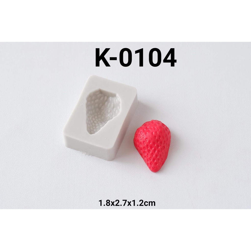 K-0104 Cetakan silikon puding coklat fondant buah strawberry stroberi