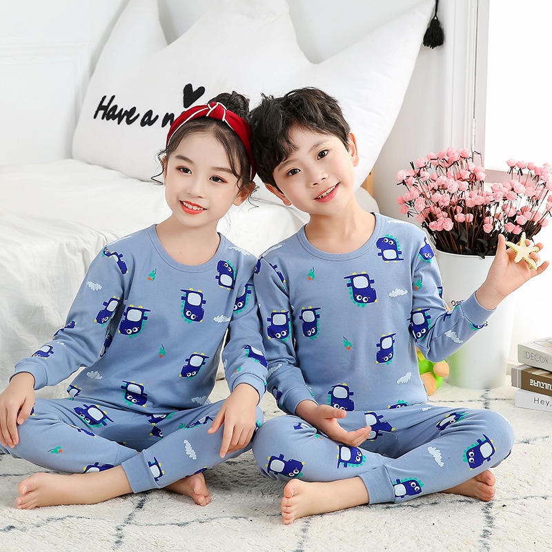 Baju Tidur Anak Perempuan Laki Laki Lengan Panjang Piyama Anak Pakaian Tidur Motif Kelinci Naga Dinosaurus Beruang Bahan Katun Premium Quality Nyaman Cowok Cewek Balita Lembut