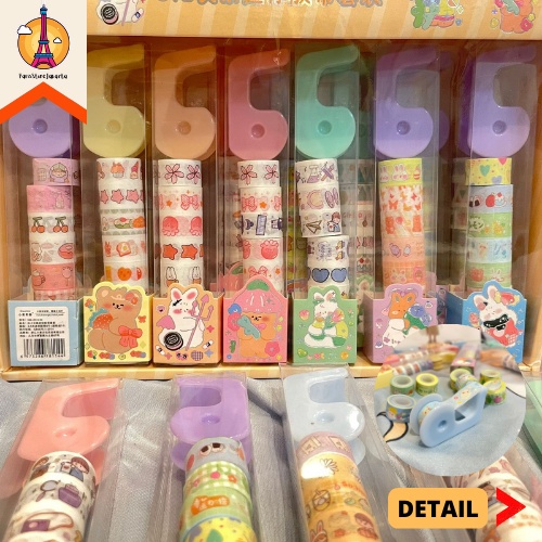 

Paket 1 Box 8 Solatip Mini dan Dispenser Mini Motif Kartun Cewe Makanan Warna Pastel Paket Alat Sekolah Selotip Jurnal Journaling Lem Glue Tape Fancy Best Gift Present For Birthday Event Souvenir Alat Tulis Kantor Sekolah Grosir Kado Ulang Tahun READY COD
