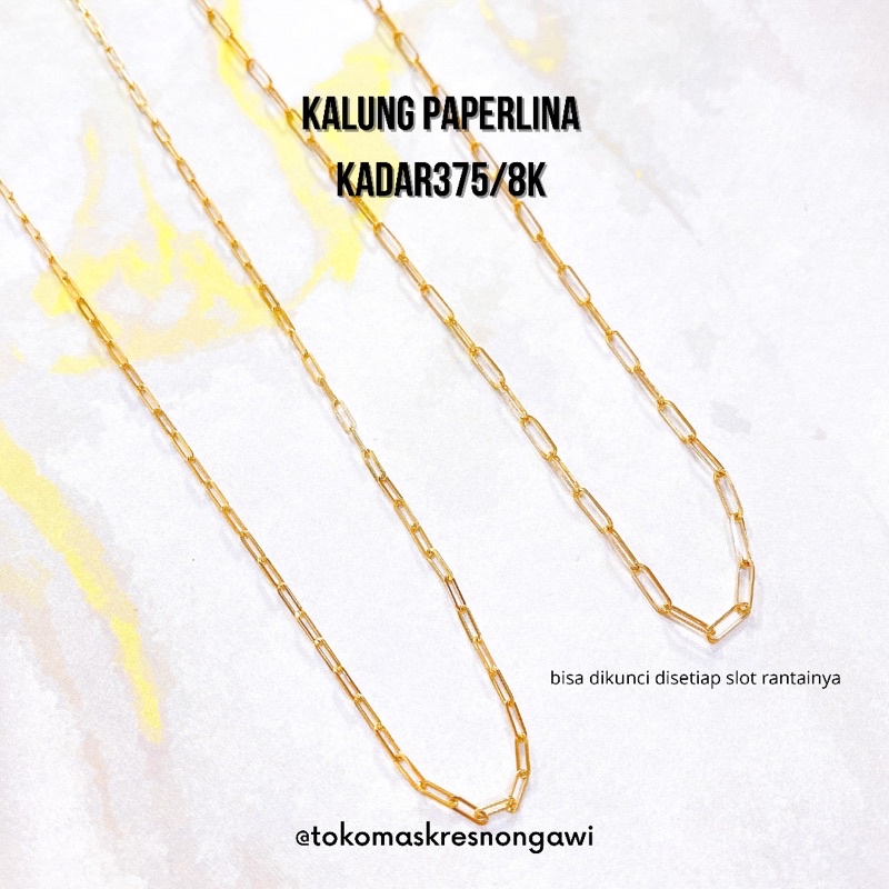 kalung emas paperlina kadar 375/8k emas asli