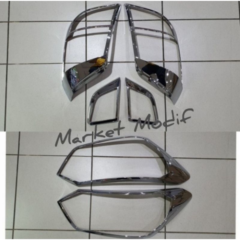 Paket Garnish Lampu Chrome Depan Belakang Toyota Agya 2017-2021