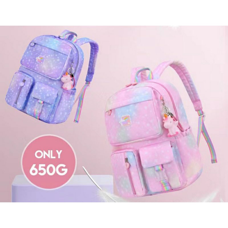 Top tas-Tas Ransel Backpack Sekolah Anak Remaja SD SMP SMA Model Pelangi