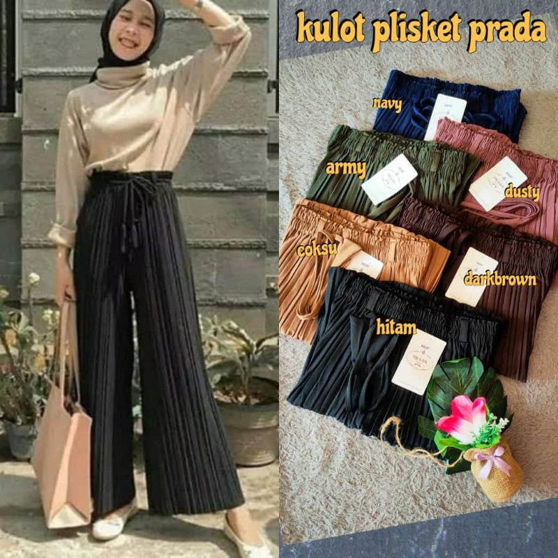 KULOT PLISKET PREMIUM TEBAL #KULOT PLISKET ORI PRADA PLISKET PRADA