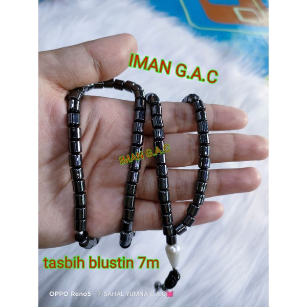 Tasbih batu blustin asli Natural 99 butir/tasbih blustin brustin oleh2 haji