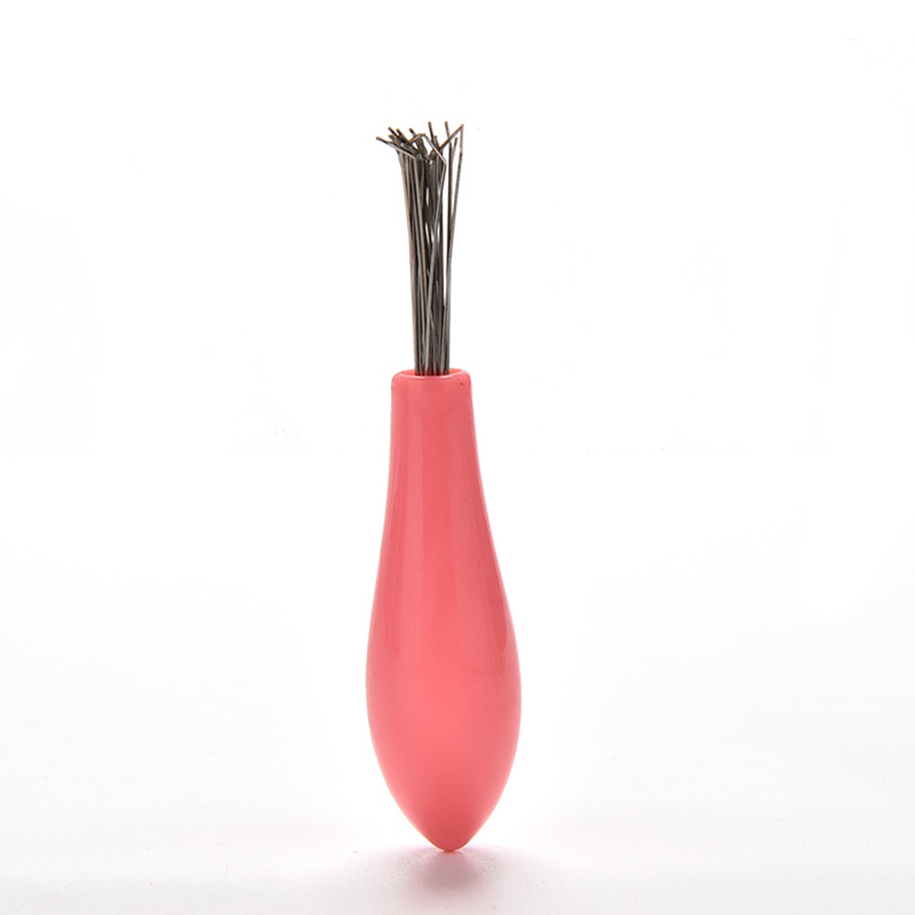 (Lady 's Gift) Sikat Pembersih Sisir Rambut Gagang Plastik Warna pink