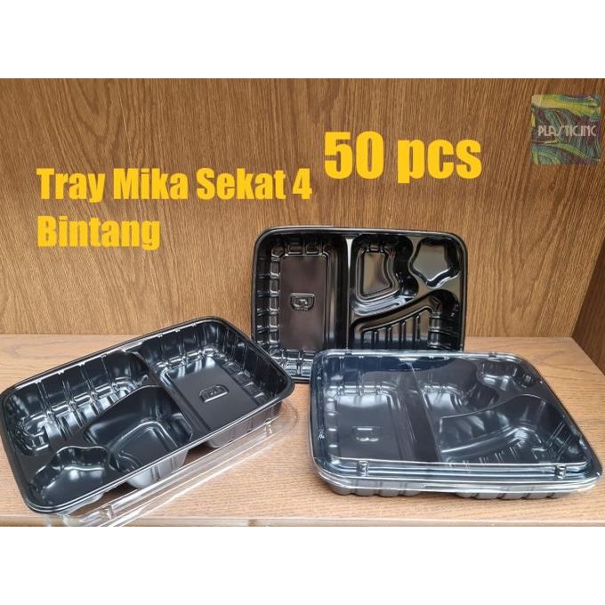 Mika Bento 4 Sekat/Tray Sekat 4 Bintang /Tray Sekat 4 Bintang TEBAL