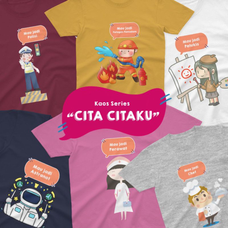 PAKAIAN ANAK PEREMPUAN/KAOS ANAK MURAH SERI CITA-CITA KU "DOKTER HEWAN"
