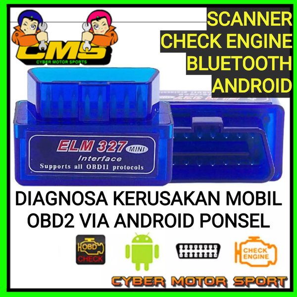 Scanner diagnosa check engine mobil OBD2 bluetooth . Scanner mobil