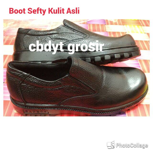 Sepatu Boot Sefty pendek Kulit /cbdyt grosir