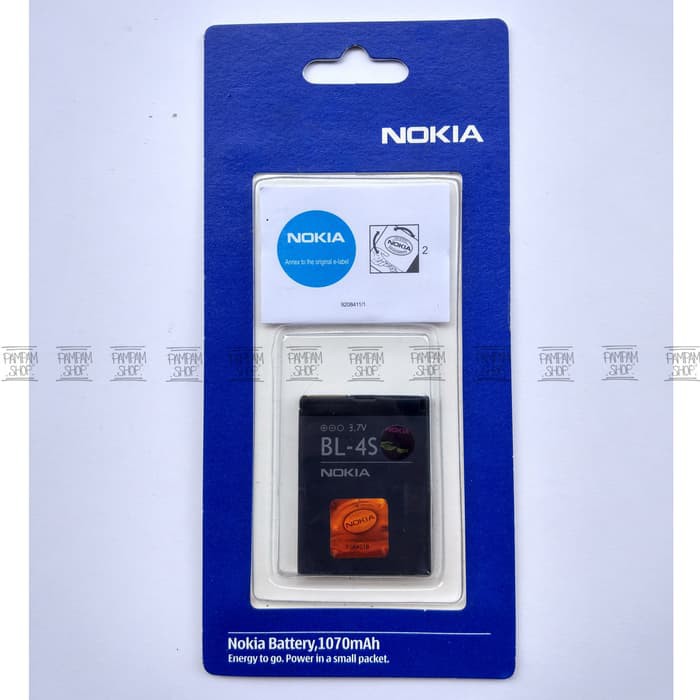 BARU  Baterai Nokia 3600 Slide BL4S BL-4S Original OEM | Batre Batrai Jadul