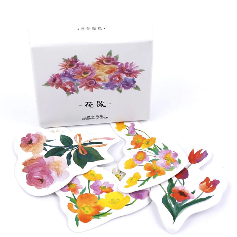 

INDORETAIL | 45 Pcs/set Kawaii Stationery Dekoratif Kelopak Buku Harian Stiker Mekar Bunga Stiker