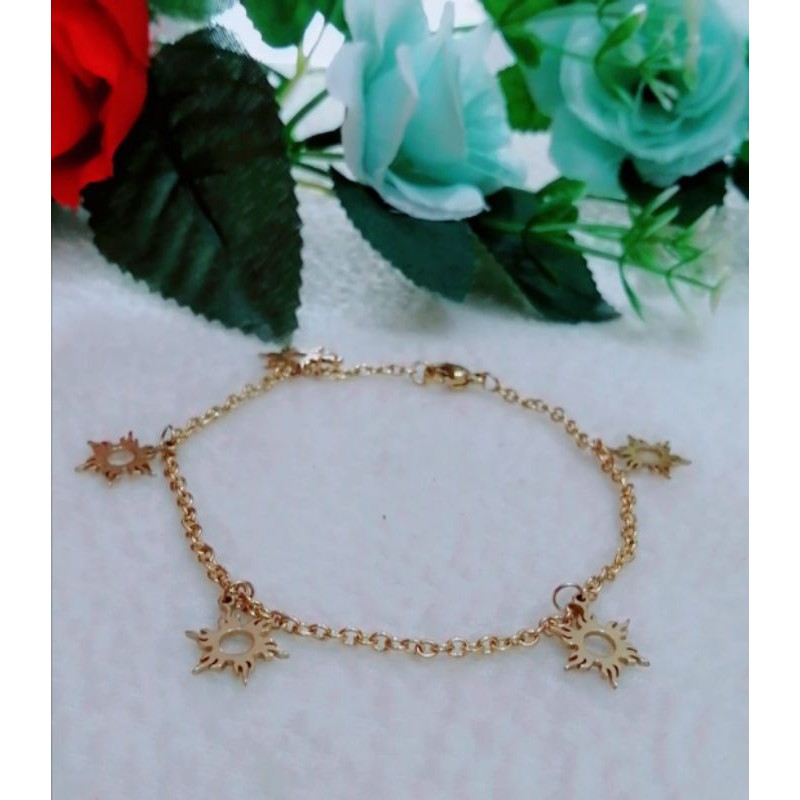 Gelang wanita TITANIUM GOLD BERMACAM MOTIF PILIHAN