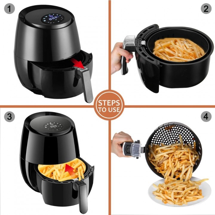 Multifunctional Electric Air Fryer 5.2L 1400W with Digital LCD - 3502B