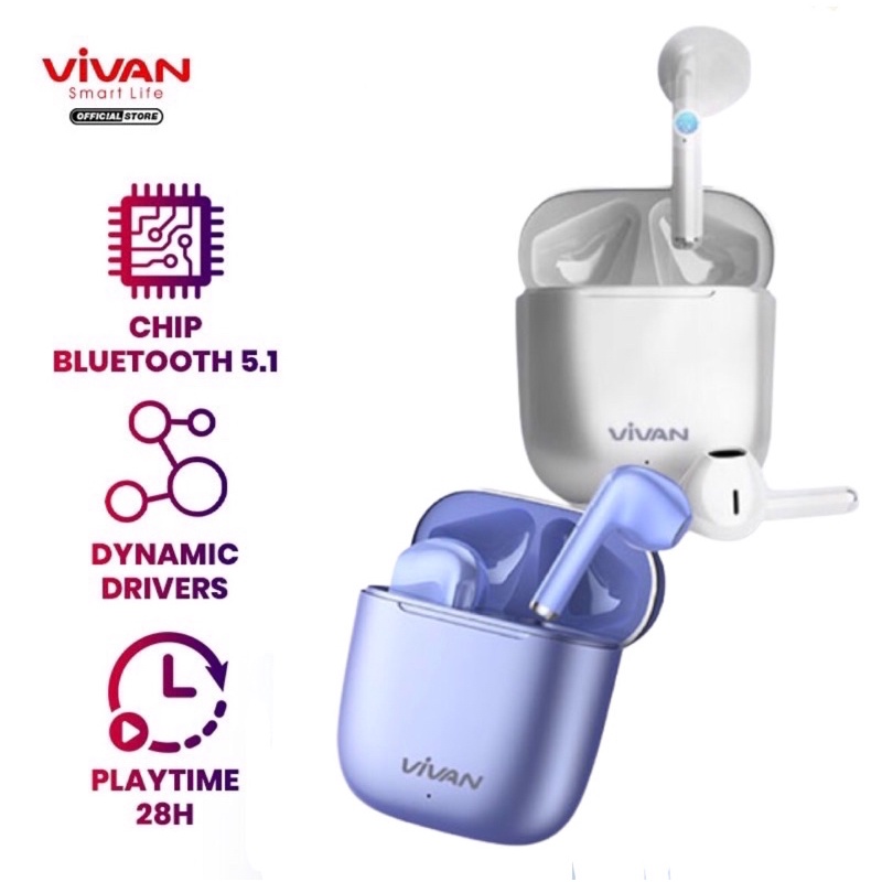 VIVAN T220 Earphone Wireless TWS Headset Bluetooth 5.1 Liberty Garansi Resmi 1 Tahun