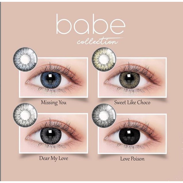 Softlens X2 Babe DIA 16.00mm MINUS GREY BROWN BLUE BLACK (-3.25 s/d -6.00) BIG EYES/Lensa  Kontak/BS