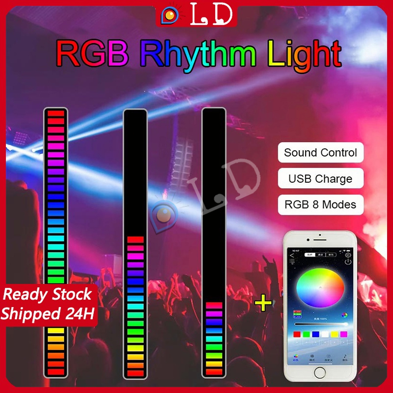 [KONTROL APLIKASI] Lampu LED RGB bar Strip spectrum Audio Indicator voice / Music Sound Control - Lampu Disco Musik Bar