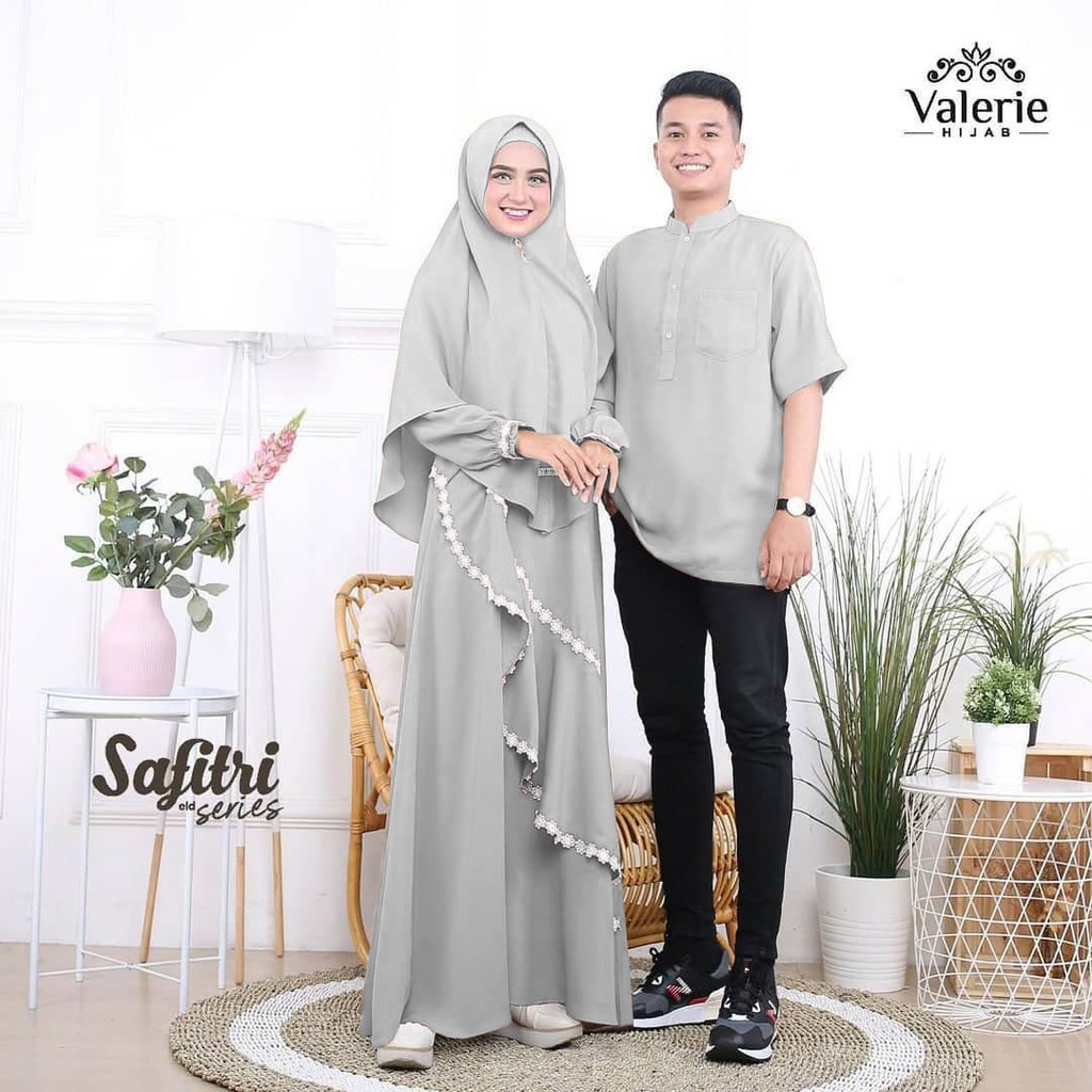 BAJU GAMIS COUPLE SARIMBIT KELUARGA PASANGAN MUSLIM NIBRAS AURORA PURPLE GAMIS SAFITRI TERBARU 2021